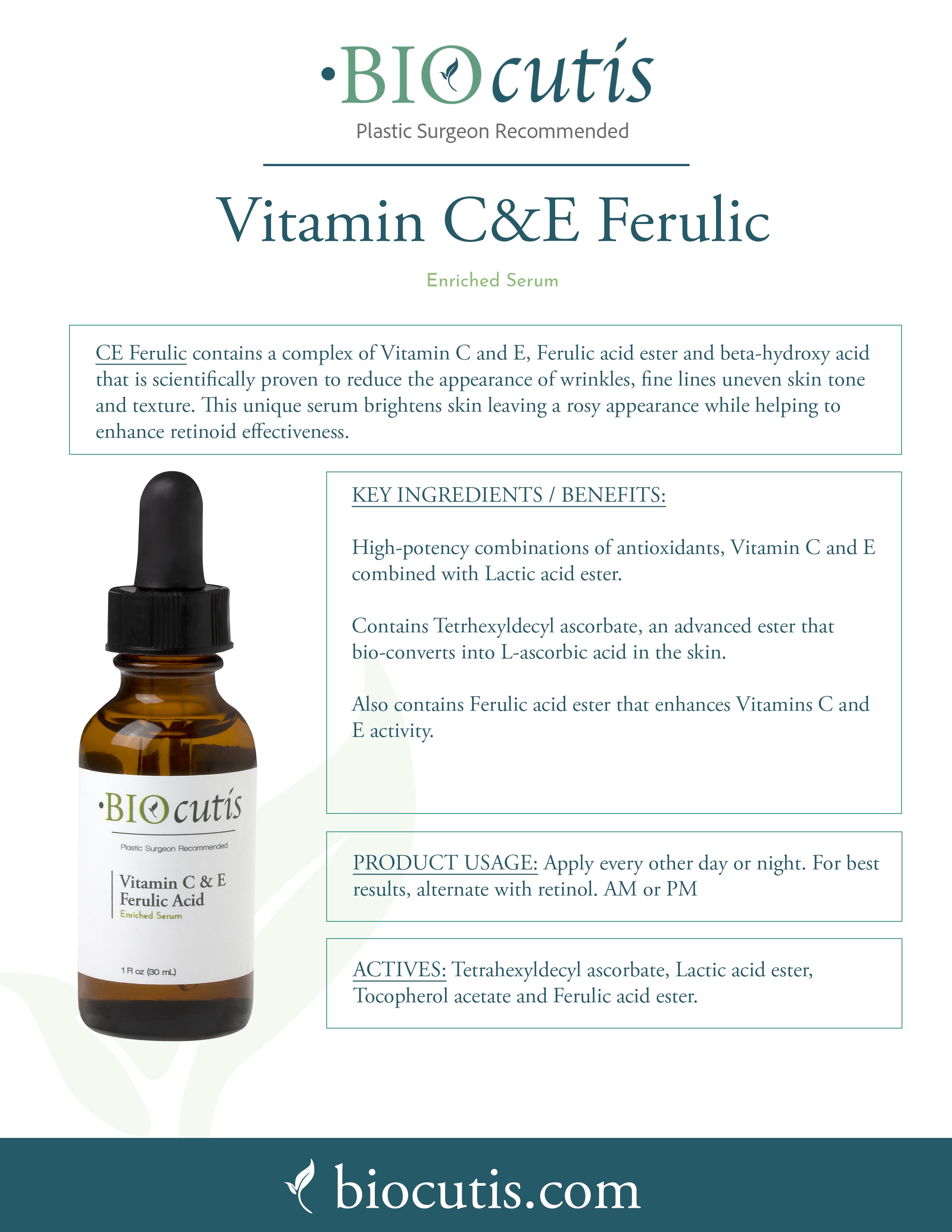 Biocutis - Vitamin C&E Ferulic
